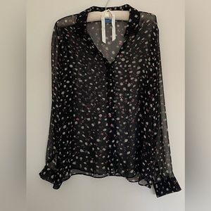 Simply Vera Vera Wang Black Sheer blouse size medium